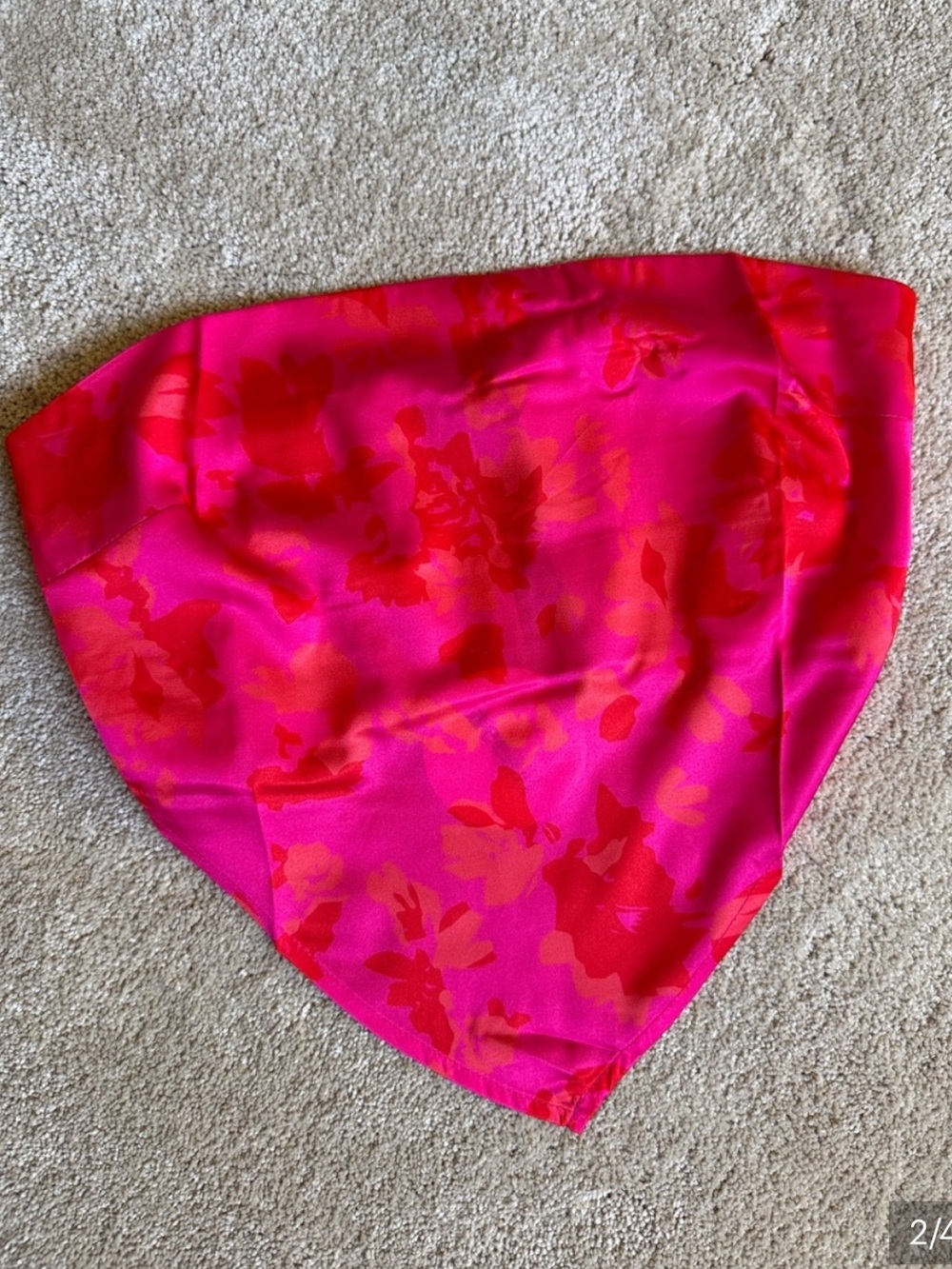 Pink & Red Floral Bandana Top